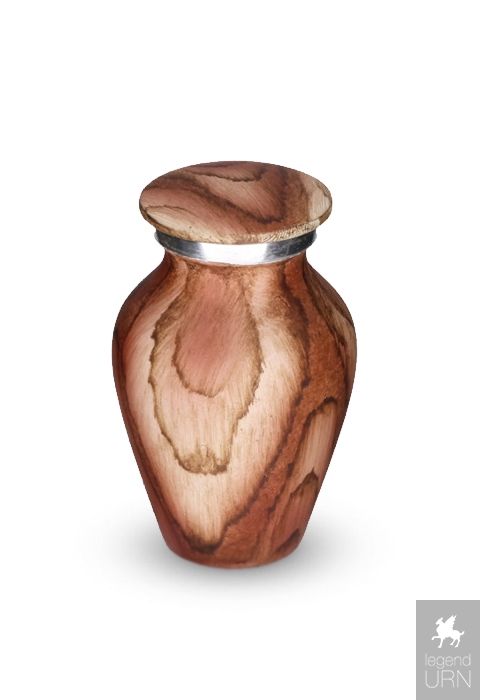 In zicht Aarde frequentie Aluminium mini urn 'Elegance' with wood look | legendURN | Legendurn.com