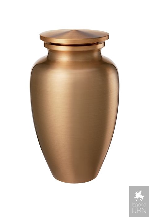 Bronze cremation urn gold coloured