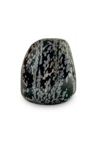 Standing Snowflake Obsidian Precious Stone keepsake urn
