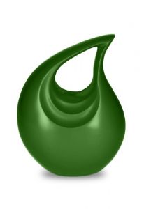 Apple green teardrop cremation urn for ashes